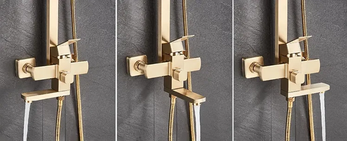 Colonne bain douche dorée Dénia finition brossée